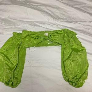 For love and lemons lime green long sleeve bra top.